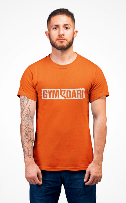 GYMADARI Men’s Graphic Printed Black T-Shirt | Bold Gym Motivation Tee