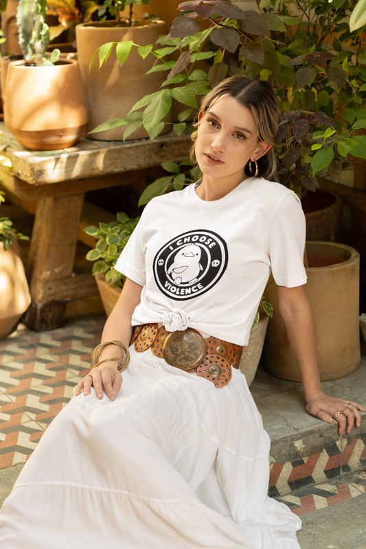 Baymax “I Choose Violence” Graphic Printed White T-Shirt