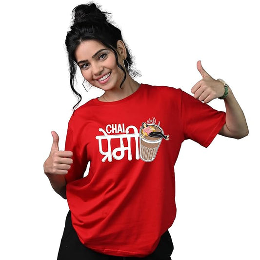 Red Chai Premi Graphic Tee – Quirky Desi Style
