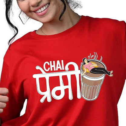 Red Chai Premi Graphic Tee – Quirky Desi Style