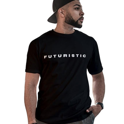 Black FUTURISTIC Graphic T-Shirt – Minimalist Modern Style