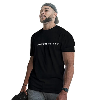 Black FUTURISTIC Graphic T-Shirt – Minimalist Modern Style