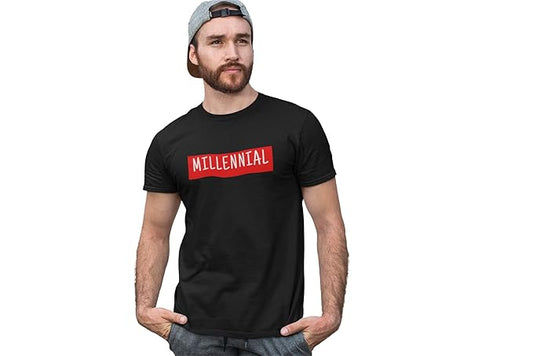 "Millennial Statement Black Graphic T-Shirt"