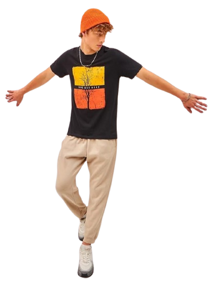 Sunset Tree Graphic Black T-Shirt | Casual Streetwear Tee