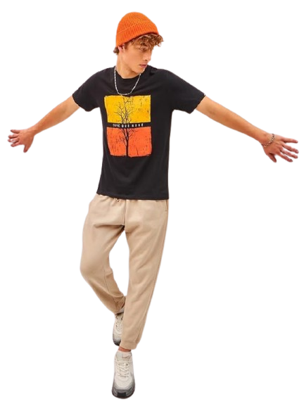 Sunset Tree Graphic Black T-Shirt | Casual Streetwear Tee
