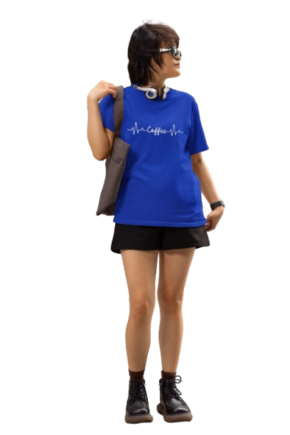 Women’s Coffee Heartbeat Graphic Cotton T-Shirt | Casual Round Neck Tee