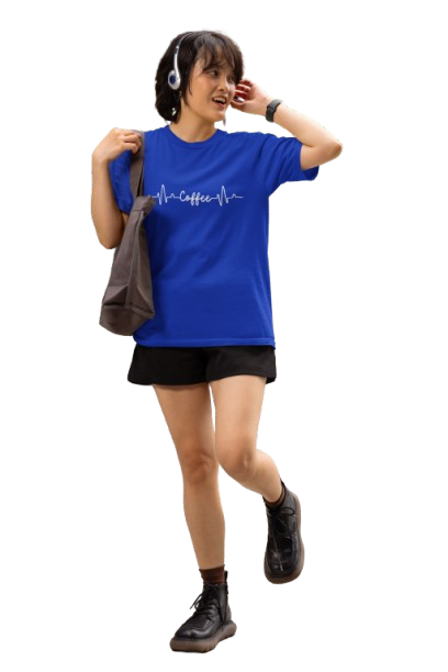 Women’s Coffee Heartbeat Graphic Cotton T-Shirt | Casual Round Neck Tee