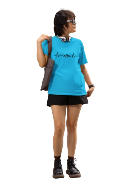 Women’s Coffee Heartbeat Graphic Cotton T-Shirt | Casual Round Neck Tee