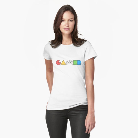 Color Block Gamer Graphic T-Shirt