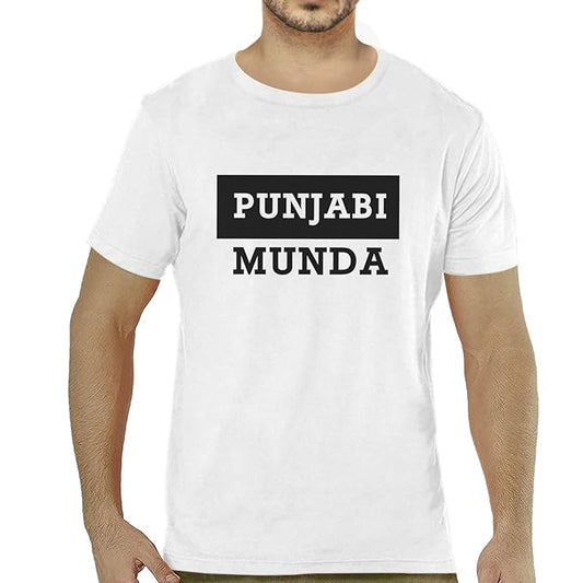 Punjabi Munda Printed T-Shirt for Men | Desi Swag Cotton Tee