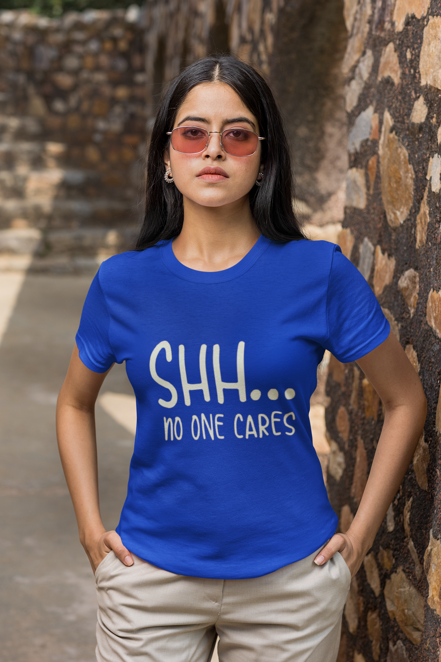 “Shh... No One Cares” Bold Attitude T-Shirt