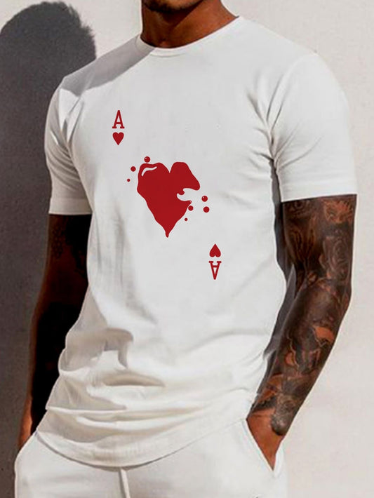 Ace of Hearts Drip Graphic T-Shirt