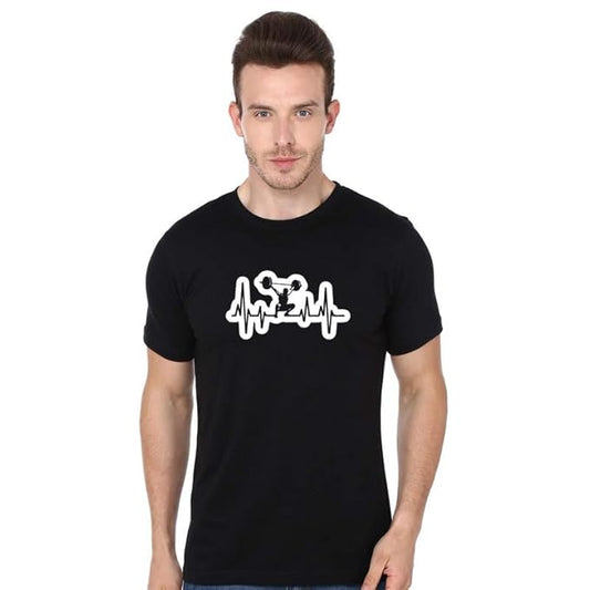 Gym Heartbeat Printed T-Shirt – Fitness Vibes for Gym Lovers