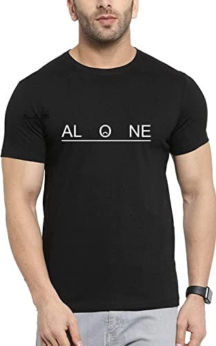 ALONE Minimalist Graphic Printed Black T-Shirt