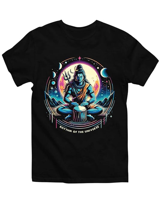 Rhythm of the Universe – Lord Shiva Cosmic Printed T-Shirt