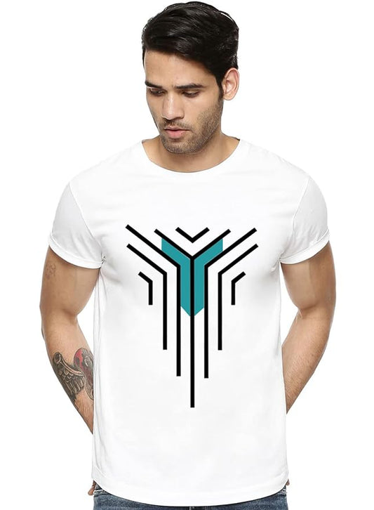 Geometric Lines Printed T-Shirt – Modern Minimalist Style