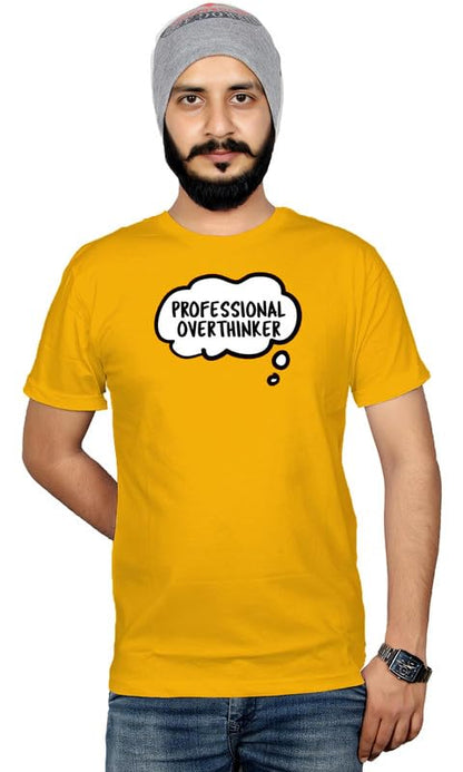 Professional Overthinker Printed T-Shirt – Calm, Relatable & Minimal Design