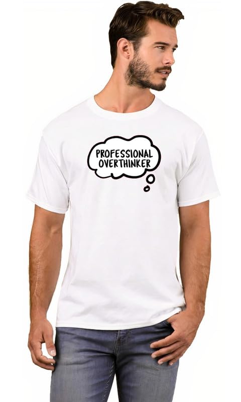 Professional Overthinker Printed T-Shirt – Calm, Relatable & Minimal Design