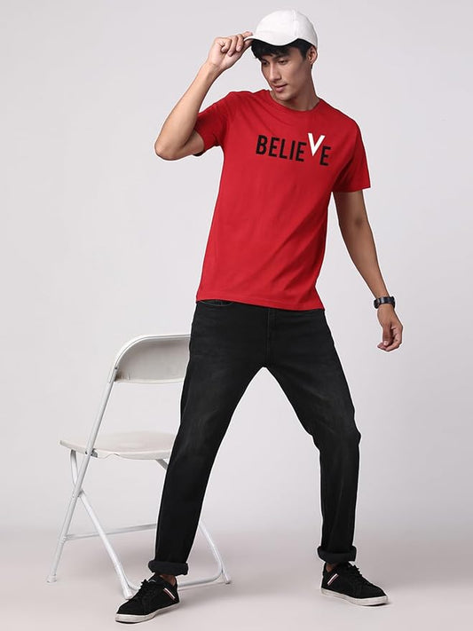 Believe Printed Unisex T-Shirt – Motivational & Minimalist Design