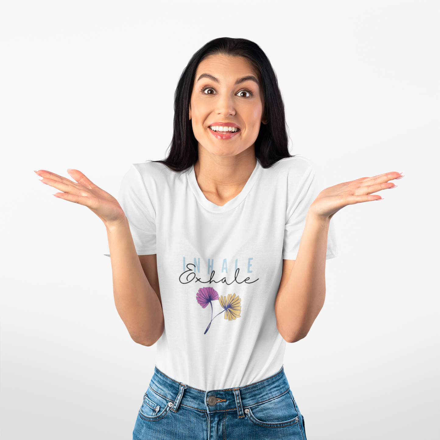 Inhale Exhale Printed T-Shirt – Calm & Minimal Mindfulness Tee