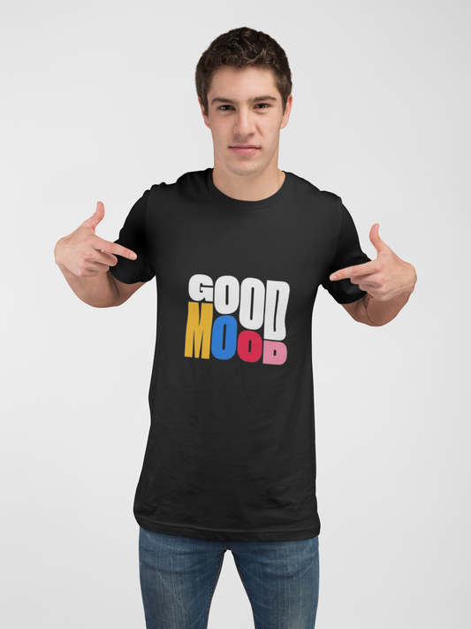 Black “Good Vibes” Typography Graphic T-Shirt – Casual Fit