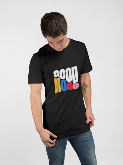 Black “Good Vibes” Typography Graphic T-Shirt – Casual Fit
