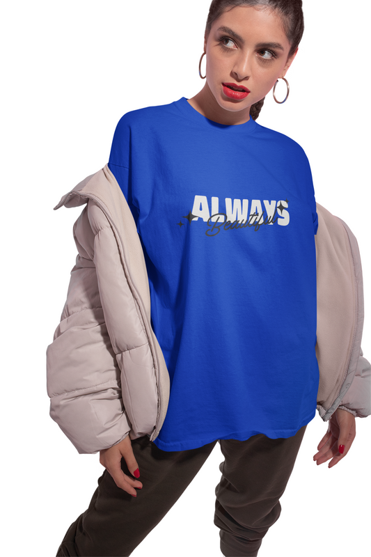 Always Beautiful Royal Blue Oversized T-Shirt