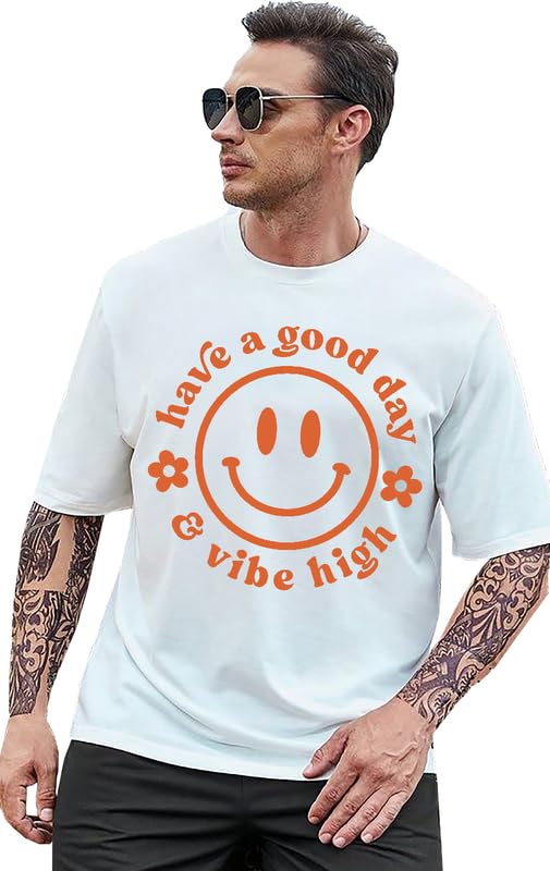 Vibe High Smiley Graphic Oversized T-Shirt
