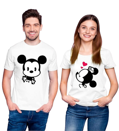 Mickey Mouse Graphic Print Couple T-Shirt – Fun & Matching Style