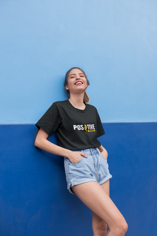 “Positive Energy” Black Graphic T-Shirt – Bold, Empowering Vibes