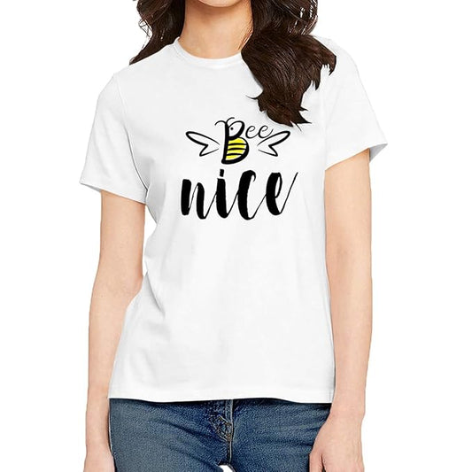Bee Nice Graphic White T-Shirt