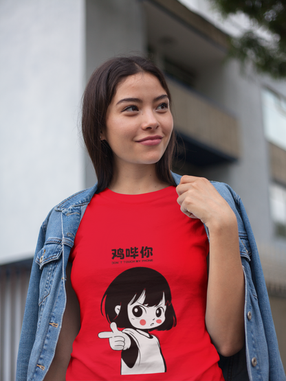 Sassy Cartoon Girl Graphic Blue T-Shirt