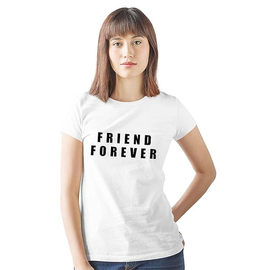 Friend Forever Typography White T-Shirt