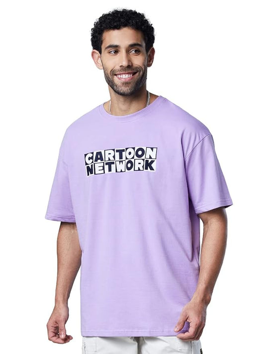 Cartoon Network Logo Oversized Lavender T-Shirt