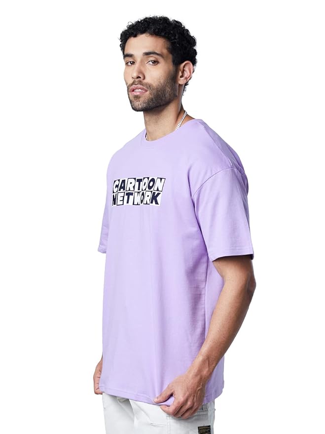 Cartoon Network Logo Oversized Lavender T-Shirt