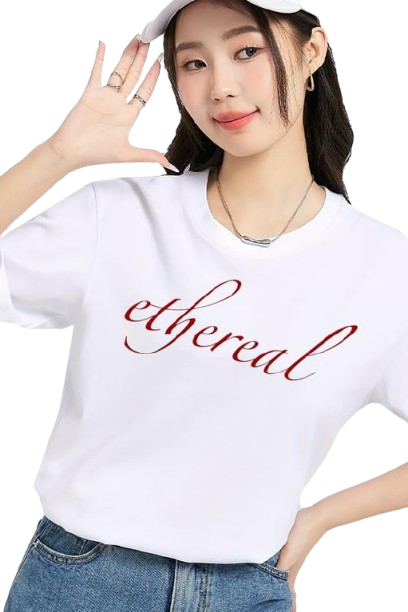 Ethereal Graphic Print Women’s T-Shirt – Aesthetic Cotton Casual Tee