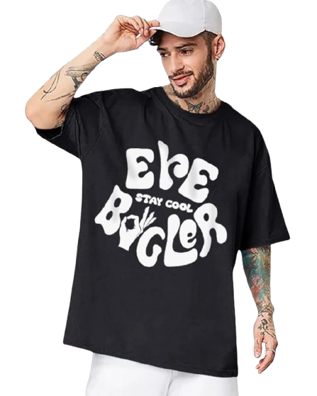 Eye Bogler “Stay Cool” Graphic Print Oversized Men’s T-Shirt – Streetwear Cotton Tee