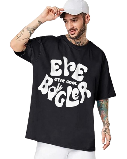 Eye Bogler “Stay Cool” Graphic Print Oversized Men’s T-Shirt – Streetwear Cotton Tee
