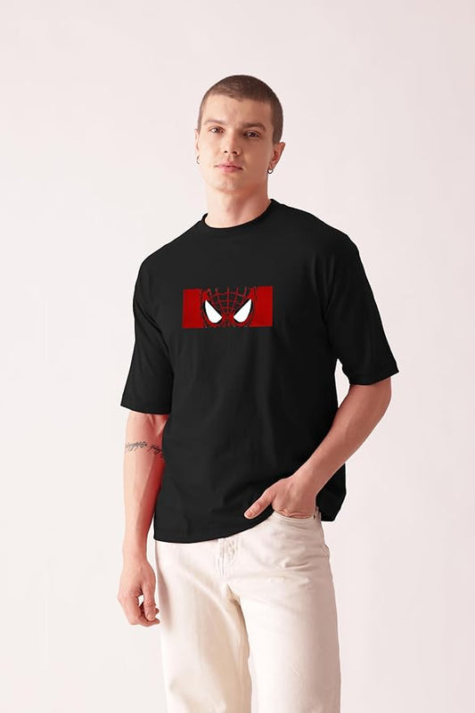 PD Clori Men's Spider Graphic Printed T-Shirt – Black | Edgy Urban Style | Web Design Tee
