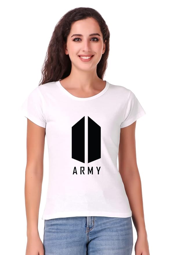 BTS Army Logo Graphic Print Women’s T-Shirt – K-Pop Cotton Casual Tee