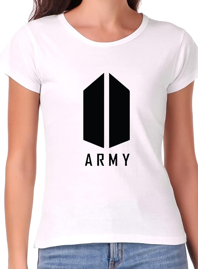 BTS Army Logo Graphic Print Women’s T-Shirt – K-Pop Cotton Casual Tee