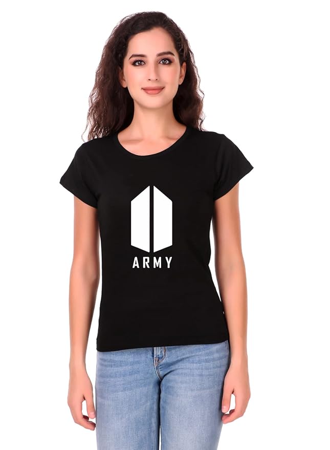 BTS Army Logo Graphic Print Women’s T-Shirt – K-Pop Cotton Casual Tee