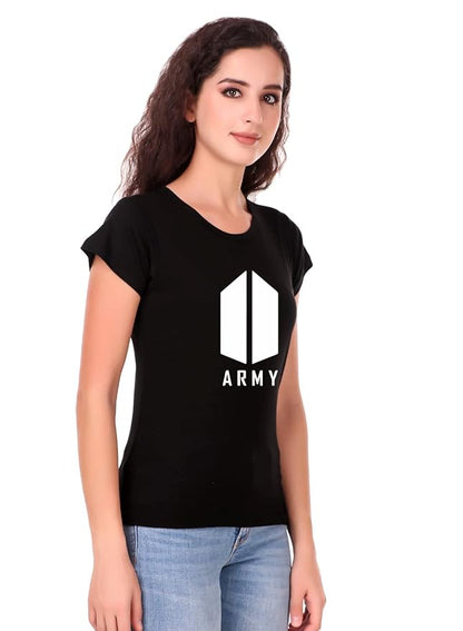 BTS Army Logo Graphic Print Women’s T-Shirt – K-Pop Cotton Casual Tee