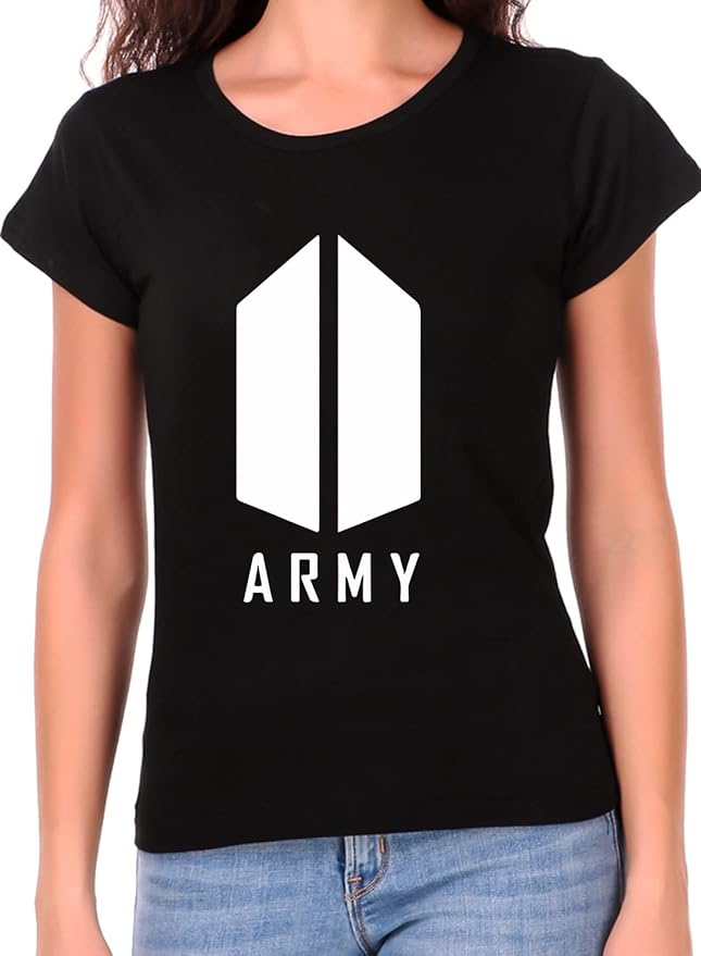 BTS Army Logo Graphic Print Women’s T-Shirt – K-Pop Cotton Casual Tee