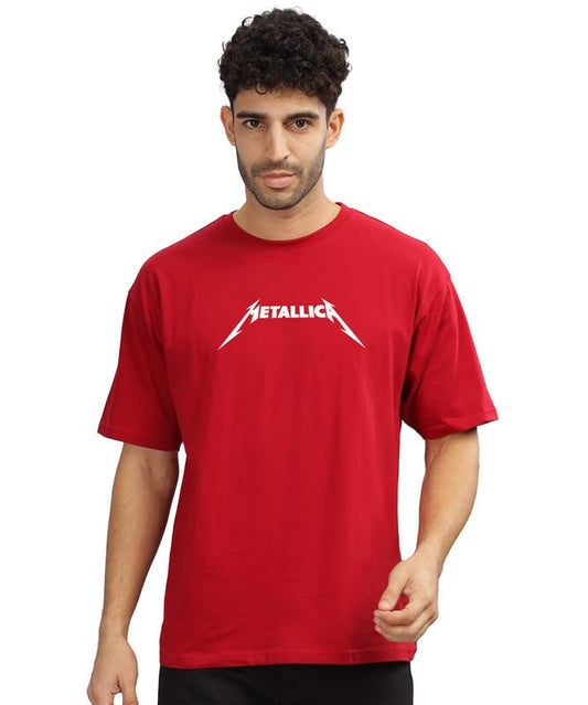 Metallica Whiplash Graphic Print Oversized Men’s T-Shirt – Rock Band Cotton Streetwear Tee