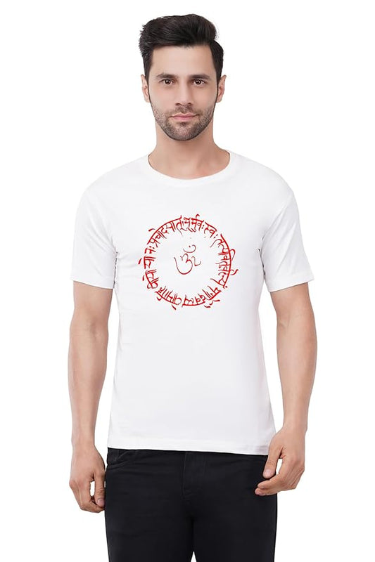 PD Clori Men's Spiritual "Om" Printed T-Shirt – Black | Yoga & Meditation Vibes