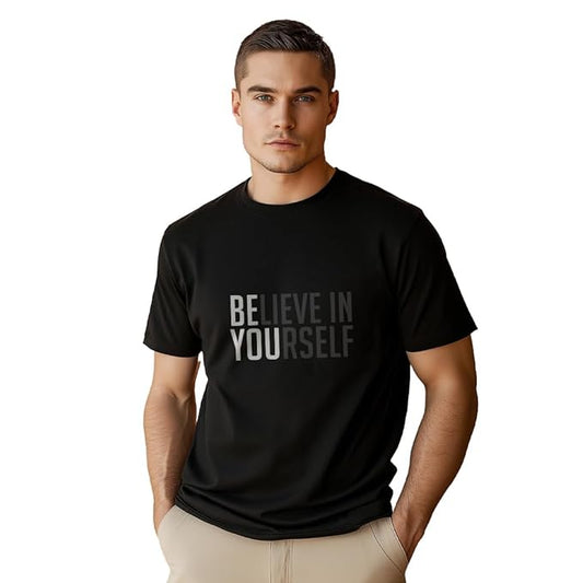 “Believe in Yourself” Motivational Quote T-Shirt – Unisex Cotton Inspiration Tee