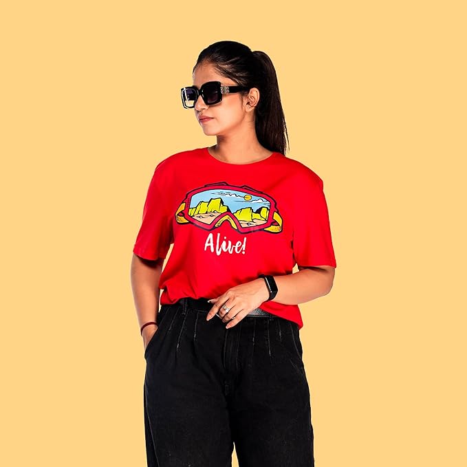 Alive Graphic Print Women’s T-Shirt – Minimal Motivational Cotton Casual Tee