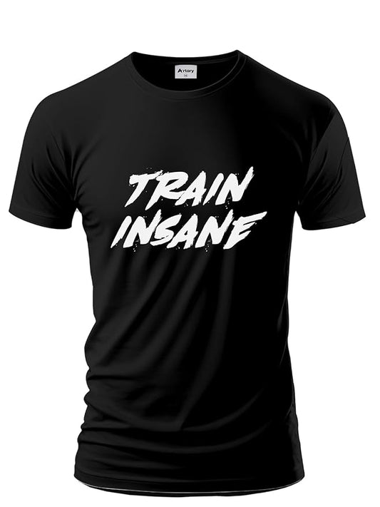 "Train Insane" Motivational Gym T-Shirt – Unisex Cotton Workout Tee