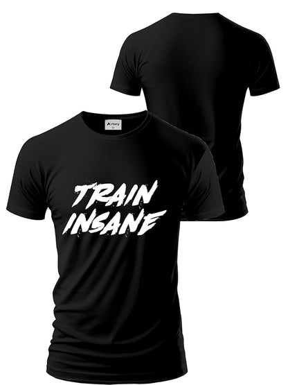 "Train Insane" Motivational Gym T-Shirt – Unisex Cotton Workout Tee